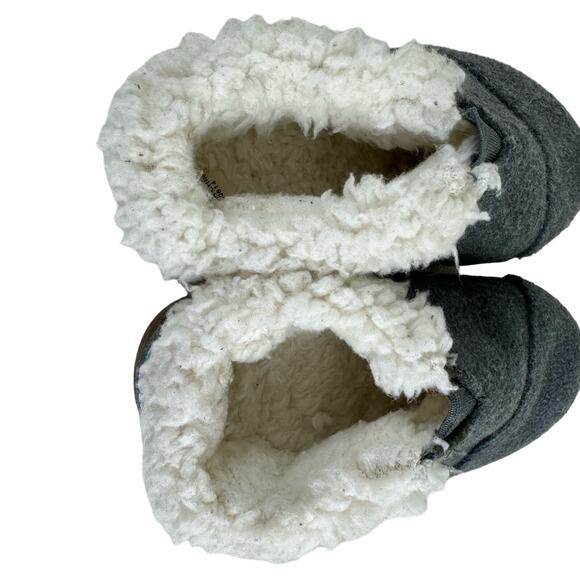 Toms Gray Fleece-Lined Toddler Pull On Loafers Non-Slip Sole Unisex Toddler Sz 5 - Picture 3 of 5